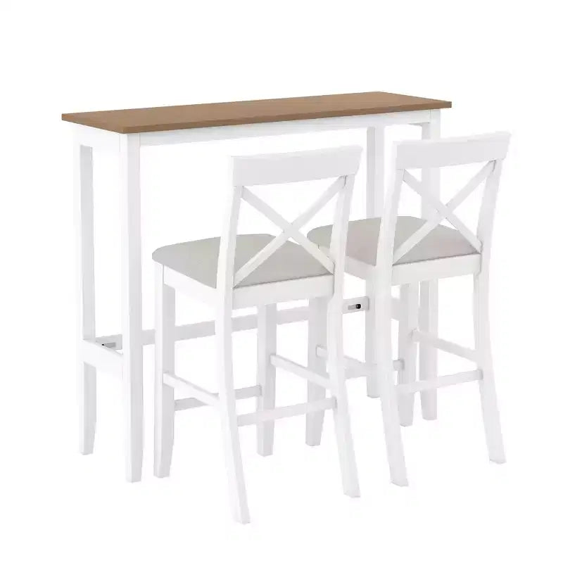 Ensemble de salle à manger en bois Whisen Farmhouse 48 avec 2 chaises