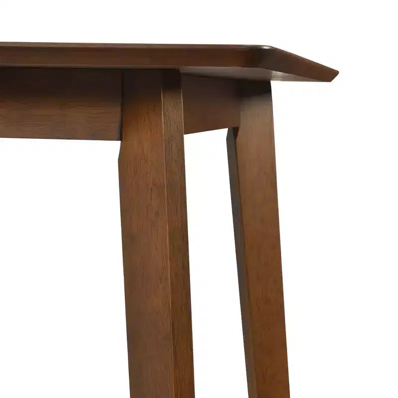 WestinTrends Ensemble de salle à manger 5 pièces en bois massif de style Mid-Century, Noyer/Beige
