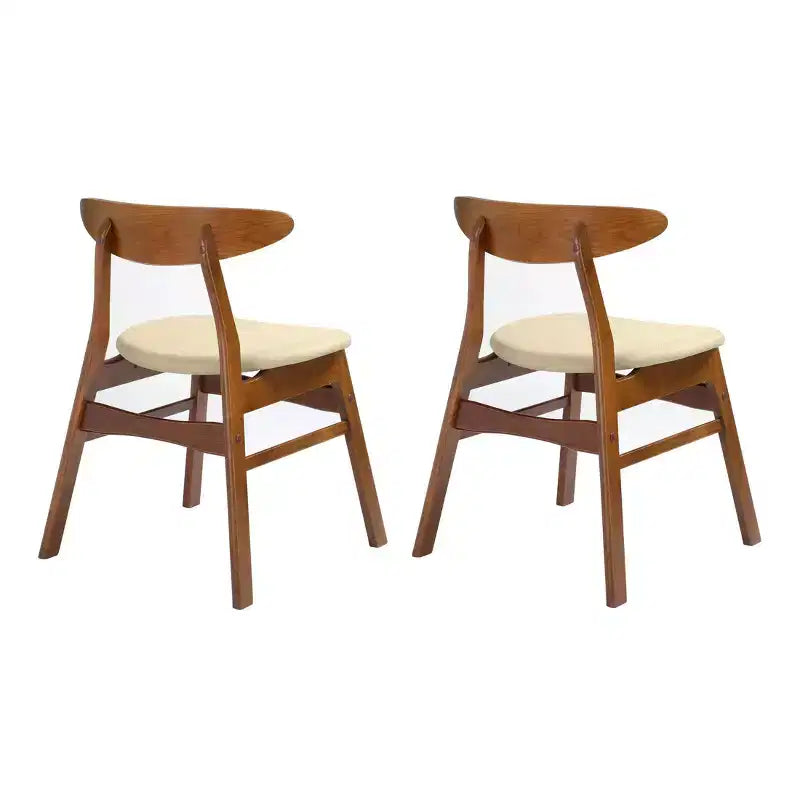 WestinTrends Ensemble de salle à manger 5 pièces en bois massif de style Mid-Century, Noyer/Beige