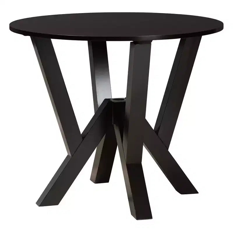 Ensemble de salle à manger 5 pièces Baxton Studio Adina en tissu sable et bois marron foncé de style moderne