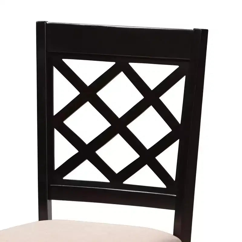 Ensemble de salle à manger 5 pièces Baxton Studio Adina en tissu sable et bois marron foncé de style moderne
