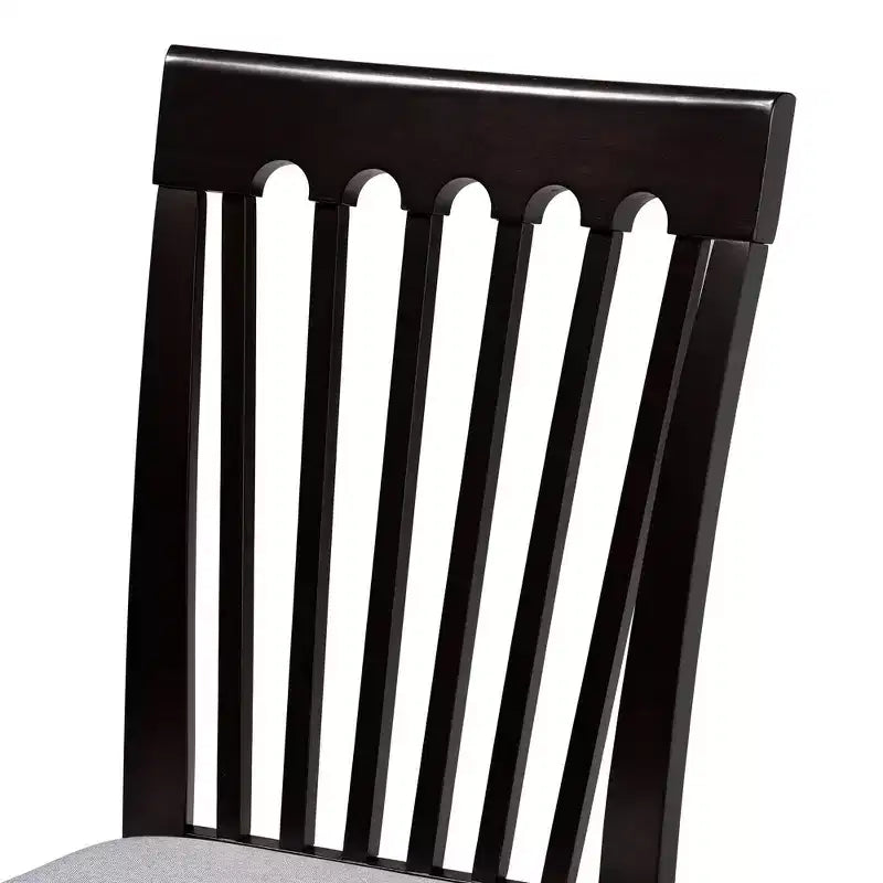 Ensemble de salle à manger 5 pièces Baxton Studio Lore avec tissu gris moderne et bois marron foncé