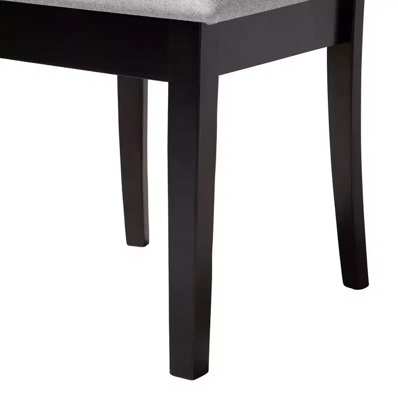 Ensemble de salle à manger 5 pièces Baxton Studio Lore avec tissu gris moderne et bois marron foncé