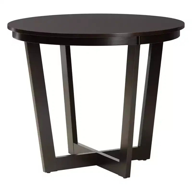 Ensemble de salle à manger 5 pièces Baxton Studio Selby en tissu sable moderne et bois marron foncé