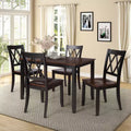 Clihome 5-Piece Dining Table Set,Wood Home Kitchen Table and High-Back Chairs Dining Set