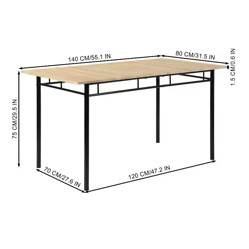 FurnitureR Ensemble de Salle à Manger 7 Pièces pour 6 Personnes, Table de Cuisine Rectangulaire avec 6 Chaises à Dossier Haut en Cuir PU, Ensembles de Table de Salle à Manger Confortables, Hêtre