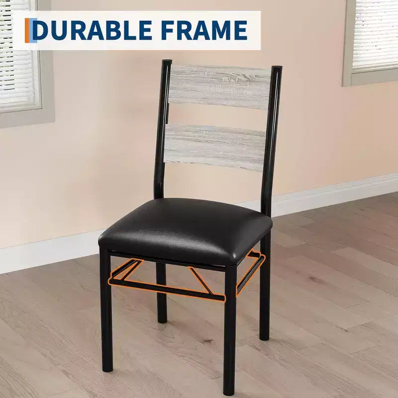 Ensemble Table à Manger pour 2, Table de Salle à Manger avec 2 Chaises Rembourrées, Ensemble Table et Chaises de Cuisine 3 Pièces en Bois avec Protection d'Angle pour Petits Espaces