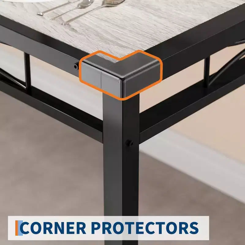 Ensemble Table à Manger pour 2, Table de Salle à Manger avec 2 Chaises Rembourrées, Ensemble Table et Chaises de Cuisine 3 Pièces en Bois avec Protection d'Angle pour Petits Espaces