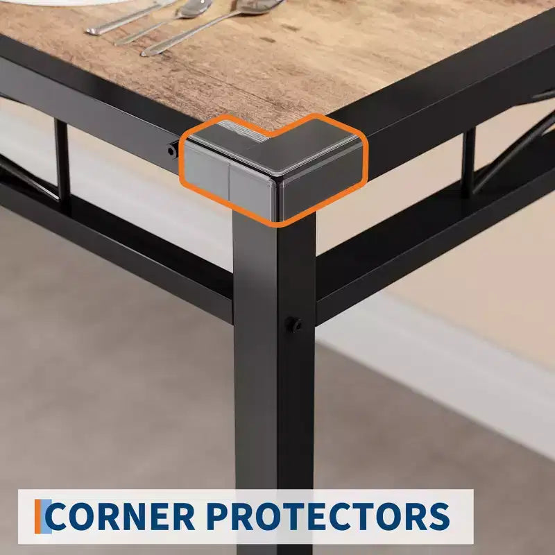 Ensemble Table à Manger pour 2, Table de Salle à Manger avec 2 Chaises Rembourrées, Ensemble Table et Chaises de Cuisine 3 Pièces en Bois avec Protection d'Angle pour Petits Espaces