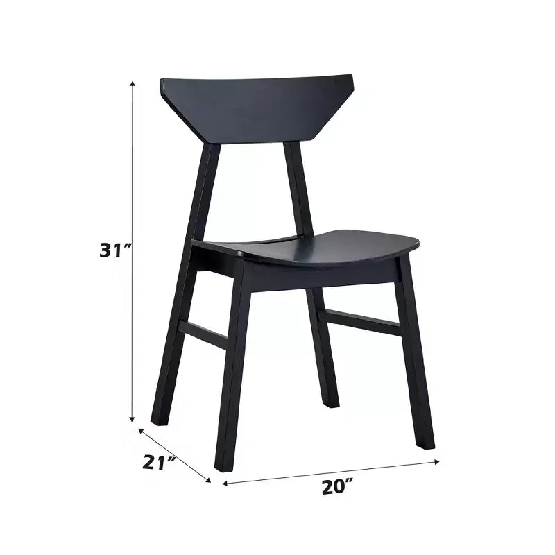 GDFStudio Ottilie, ensemble de salle à manger en bois 5 pièces avec table rectangulaire et 4 chaises