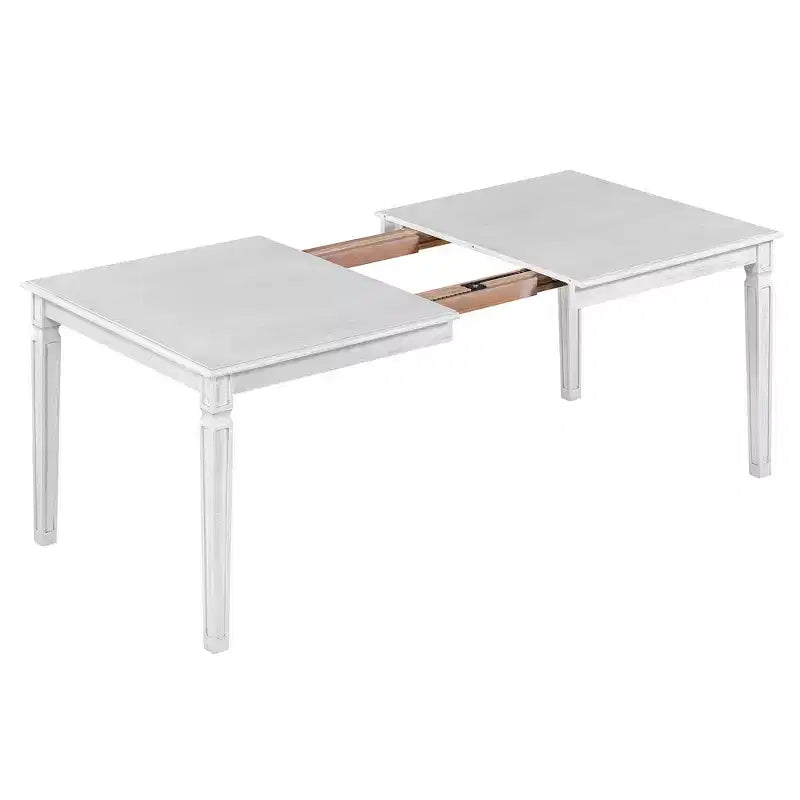 Ensemble de table à manger vintage Whisen et ensemble de table de cuisine rustique pour 6 personnes avec 4 chaises et un banc et des pieds sculptés rétro