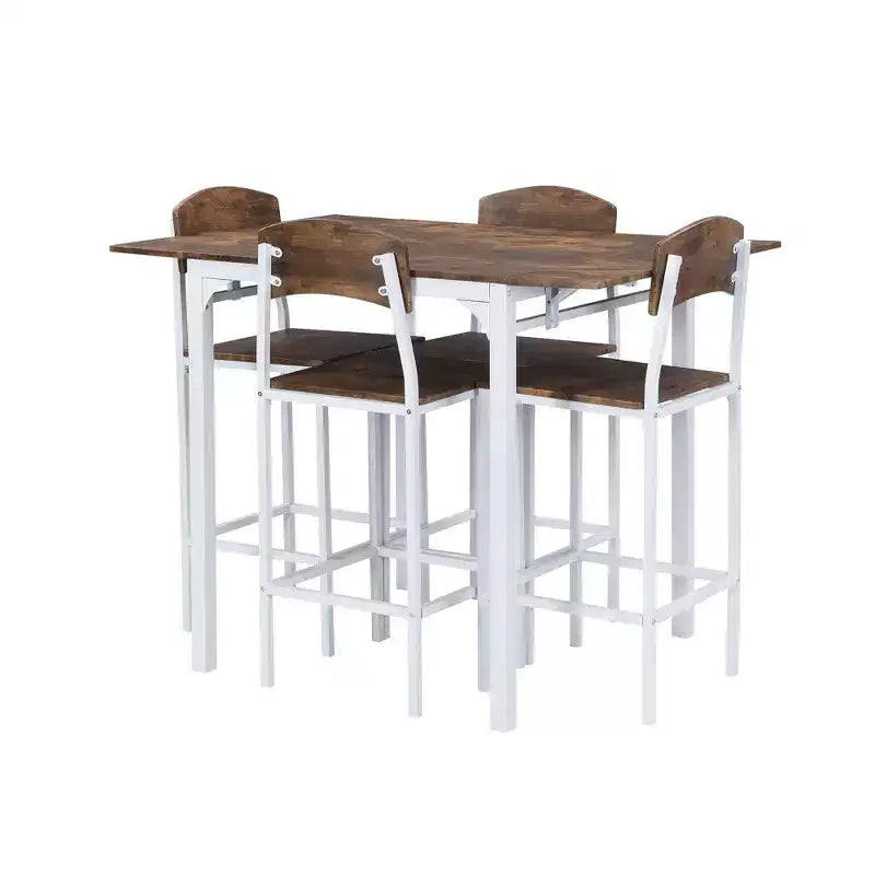 Ensemble de table à manger extra longue en bois vintage Okak et tabourets de coin repas, ensemble de salle à manger rectangulaire pour cuisine, salle à manger