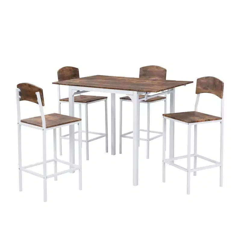 Ensemble de table à manger extra longue en bois vintage Okak et tabourets de coin repas, ensemble de salle à manger rectangulaire pour cuisine, salle à manger