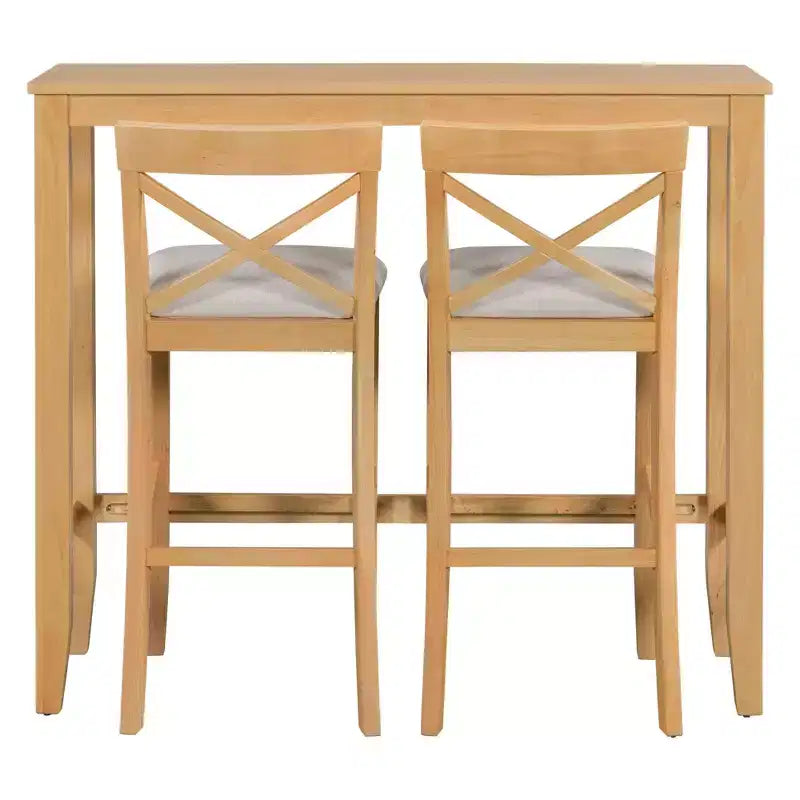 Ensemble table de bar et chaises de coin repas Okak Farmhouse, rectangulaire, pour cuisine et salle à manger