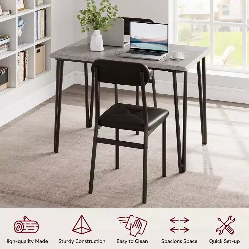 Ensemble table et chaises de salle à manger pour 4 personnes, table de cuisine rectangulaire et ensemble de dînette, ensemble de meubles de salle à manger modernes en bois, pour cuisine, maison