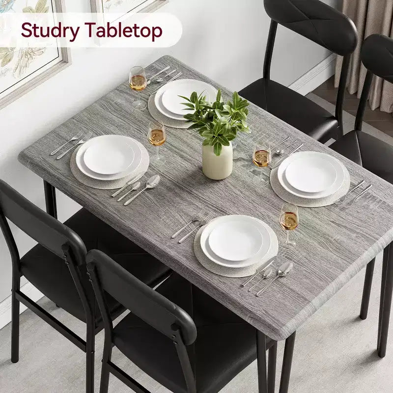 Ensemble table et chaises de salle à manger pour 4 personnes, table de cuisine rectangulaire et ensemble de dînette, ensemble de meubles de salle à manger modernes en bois, pour cuisine, maison