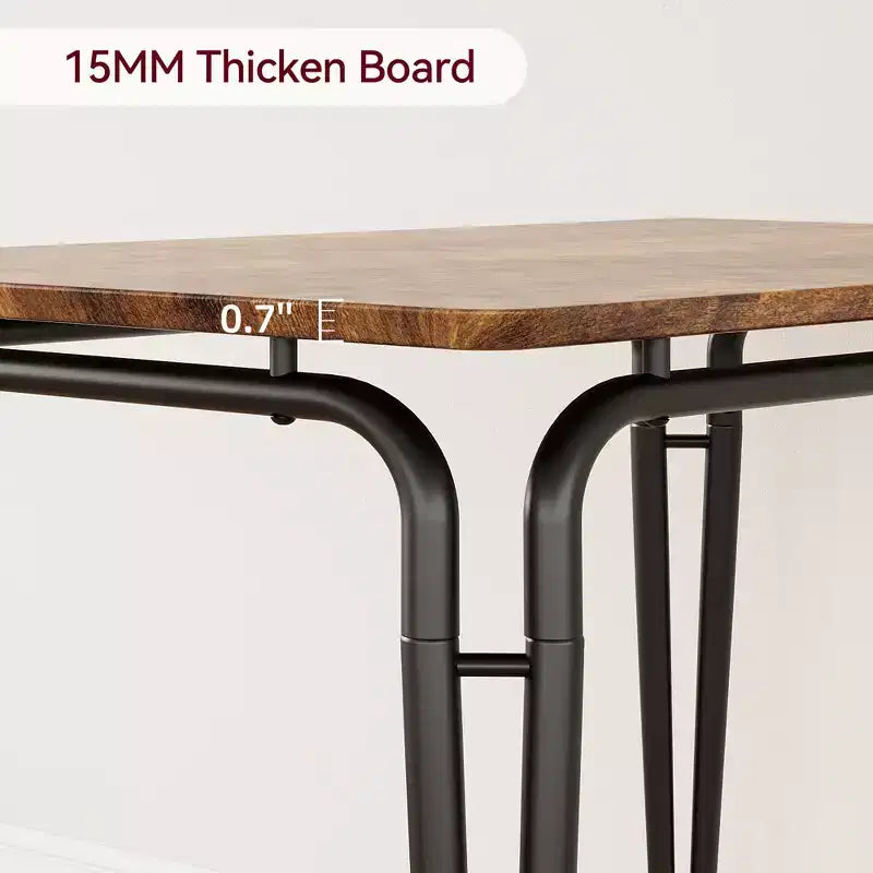 Ensemble de table à manger 5 pièces, pour 4 personnes, table carrée, cadre en métal, panneau MDF, chaises rembourrées, montage facile, pour la maison