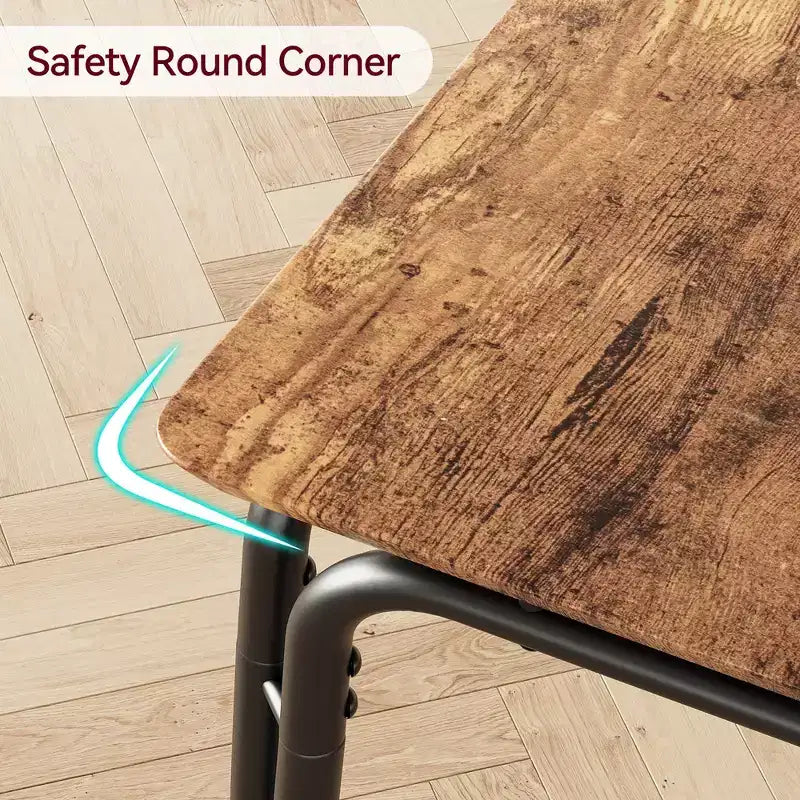 Ensemble de table à manger 5 pièces, pour 4 personnes, table carrée, cadre en métal, panneau MDF, chaises rembourrées, montage facile, pour la maison