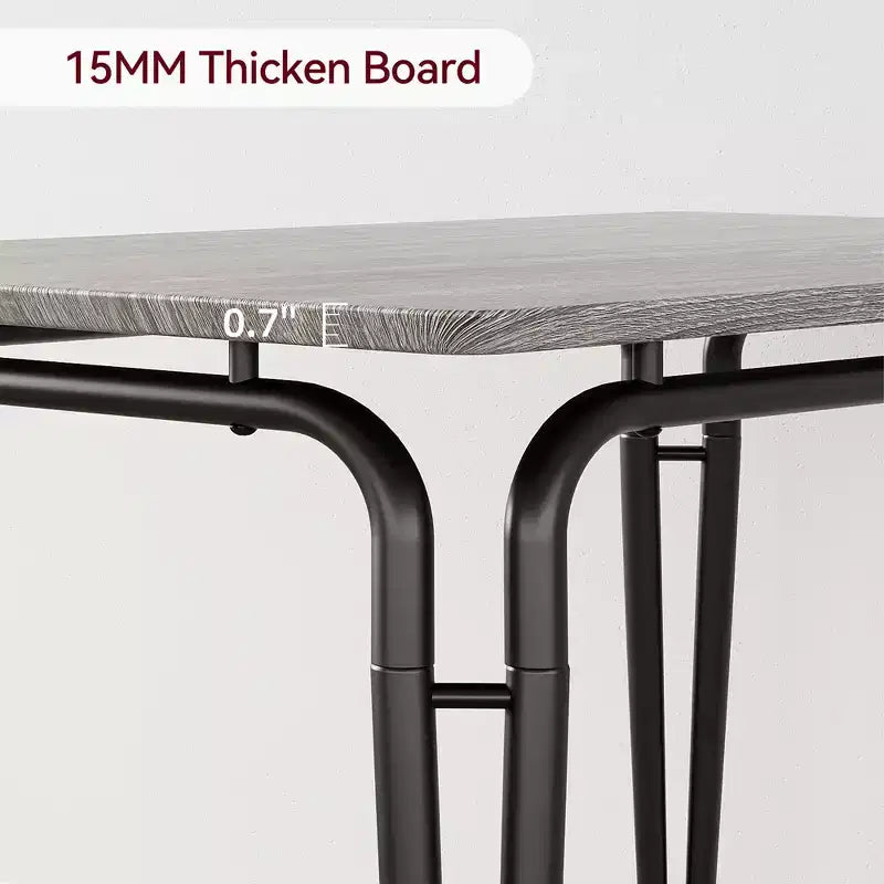 Ensemble de table à manger 5 pièces, pour 4 personnes, table carrée, cadre en métal, panneau MDF, chaises rembourrées, montage facile, pour la maison