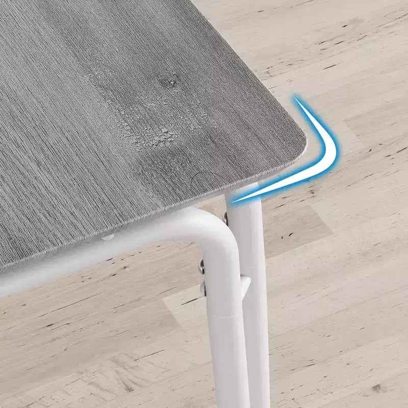 Ensemble de table à manger 5 pièces, pour 4 personnes, table carrée, cadre en métal, panneau MDF, chaises rembourrées, montage facile, pour la maison
