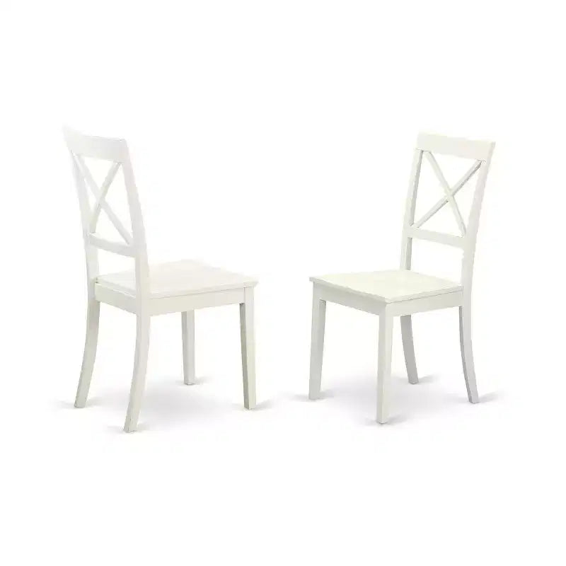 Ensemble de salle à manger 5 pièces - Table rectangulaire avec rallonge et 4 chaises - 42x60 pouces - Blanc lin