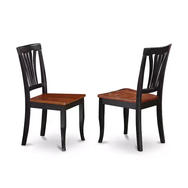 Ensemble de salle à manger 3 pièces en bois massif noir – 4 places