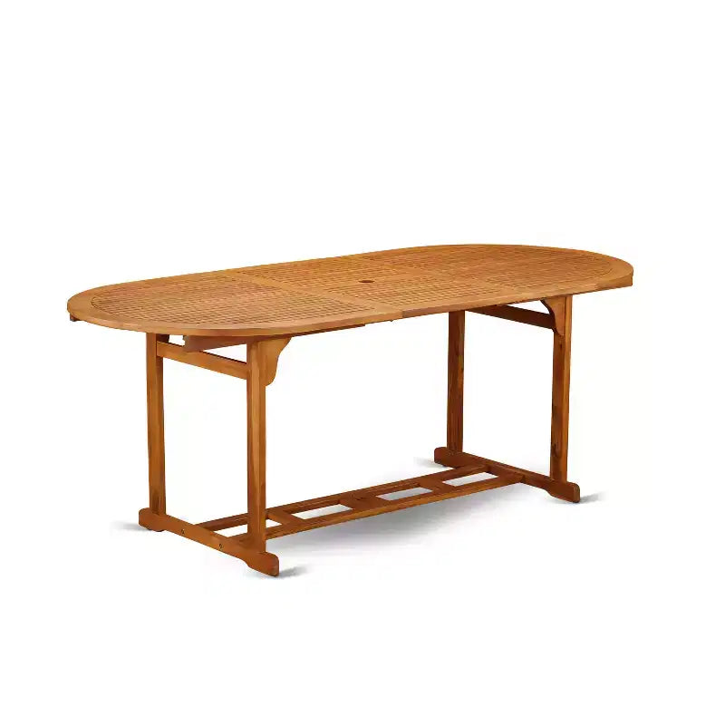 HomeStock 7-Piece Natural Oak Finish Solid Wood Top Dining Table with 6 Chairs