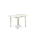 5-Piece Linen White Finish Solid Wood Top - Rectangular Upholstered Dining Room Set (Seats-4)