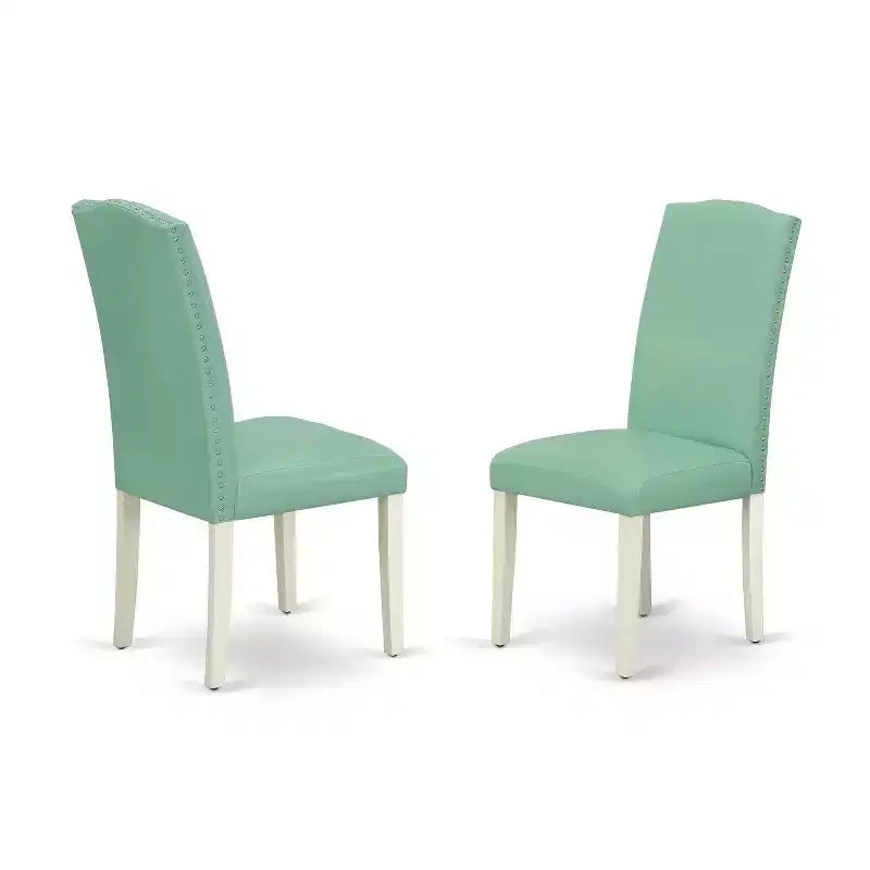 Ensemble de salle à manger rustique 5 pièces avec table ronde de 42 pouces et 4 chaises Parsons