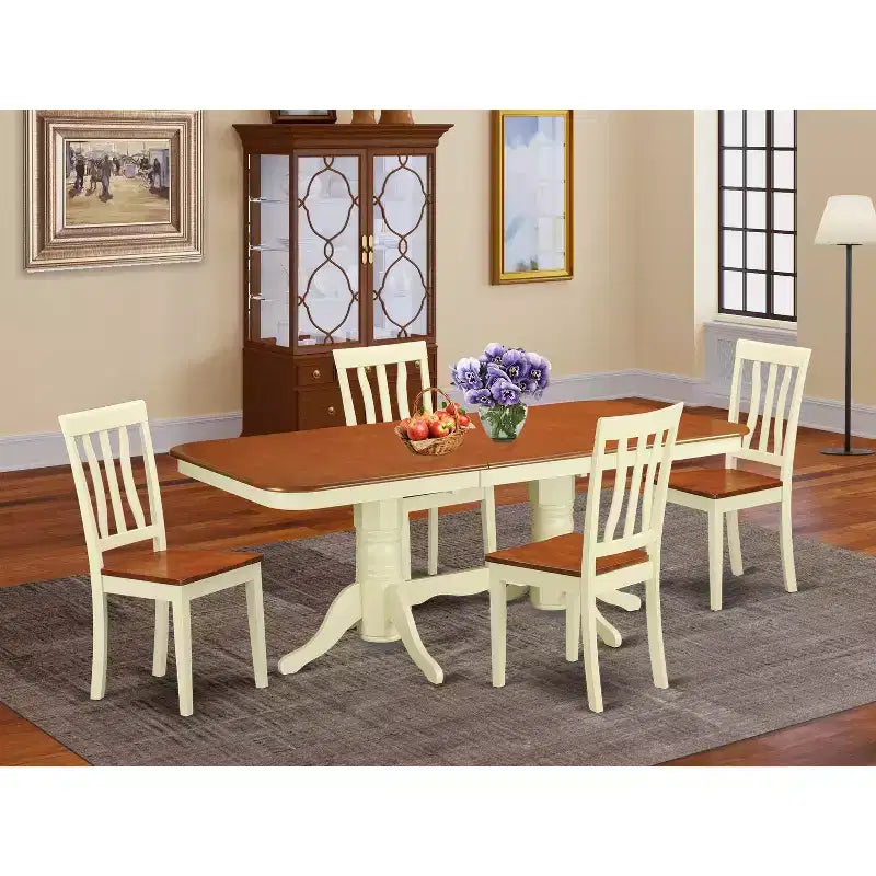 Ensemble de salle à manger bohème - Table et chaises pour cuisine ou salle à manger - Style ferme moderne