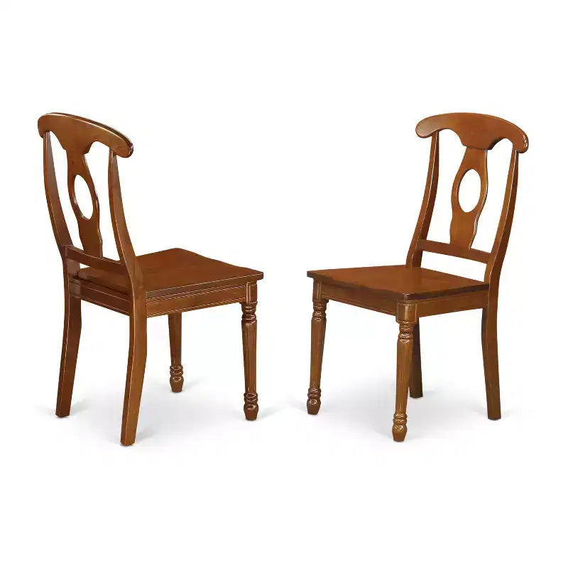 Ensemble de salle à manger côtier - Ensemble de salle à manger 5 pièces - Table ronde avec chaises - Fini brun selle