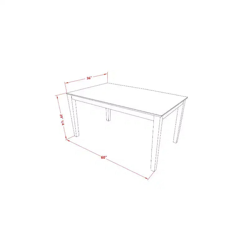 Ensemble de salle à manger rectangulaire - Ensemble table et chaises 5 pièces - Table de cuisine rustique de style ferme
