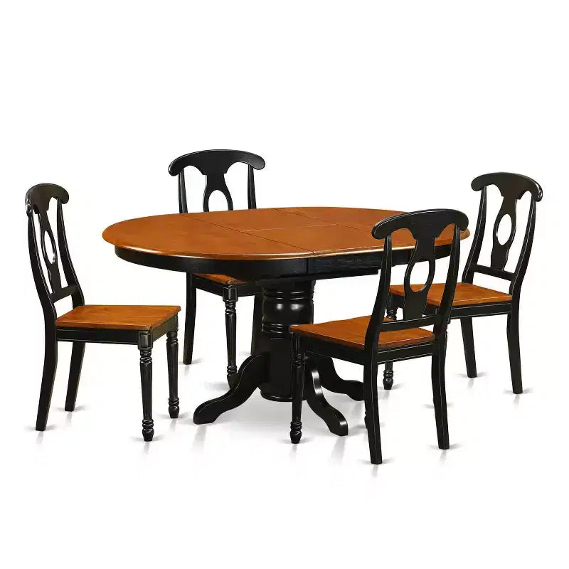 Contemporary Dining Table Set - 5 Piece Chic Kitchen Table with Chairs