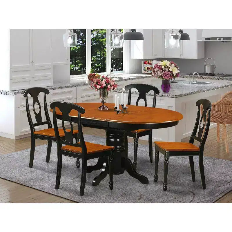 Ensemble de salle à manger contemporain - Table de cuisine chic 5 pièces avec chaises