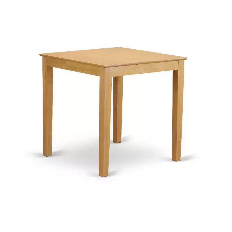 Ensemble de salle à manger 3 pièces HomeStock avec table de hauteur comptoir et plateau en bois massif finition chêne marron naturel