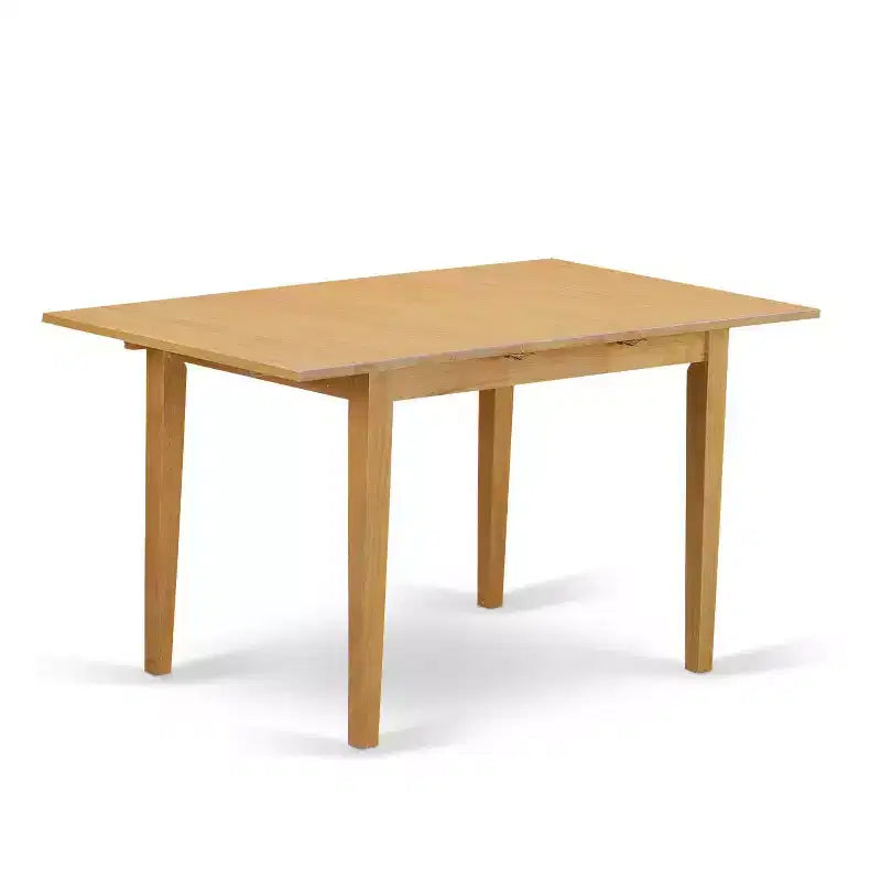 Table à manger HomeStock 5 pièces rectangulaire en bois massif finition chêne naturel avec 4 chaises