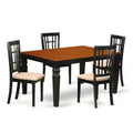 HomeStock 5-Piece Black and Cherry Finish Solid Wood Top Dining table with 4 Chairs