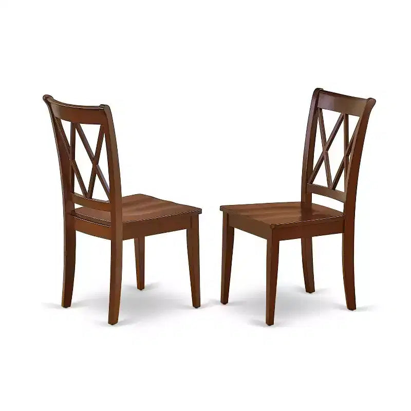 Salle à manger ronde antique - Table de 42 pouces avec 2 chaises à dossier double X - Décoration intérieure
