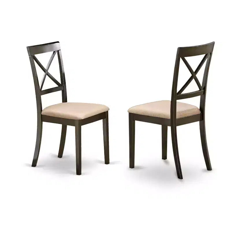 Ensemble table de salle à manger avec 6 chaises - Ensemble de cuisine en bois massif - Finition Cappuccino - Table avec rallonge