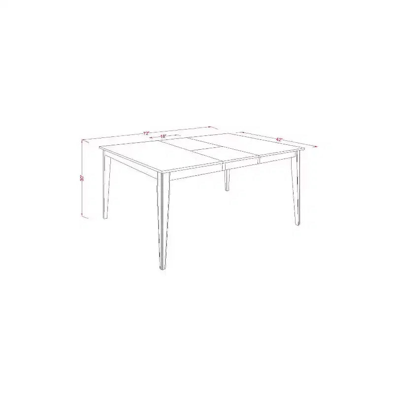 Ensemble table de salle à manger avec 6 chaises - Ensemble de cuisine en bois massif - Finition Cappuccino - Table avec rallonge