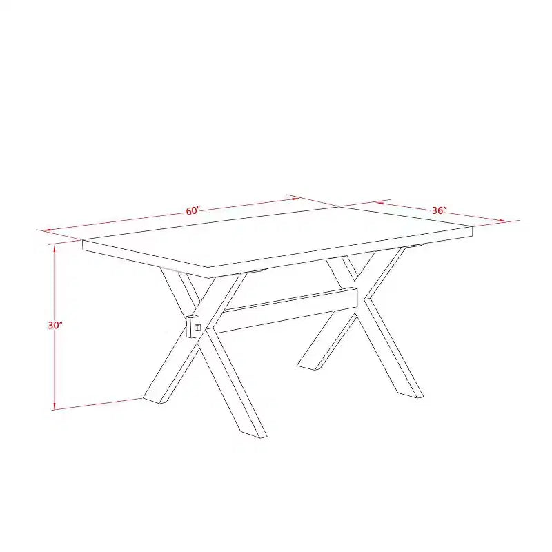 Table à manger HomeStock 3 pièces, plateau rectangulaire en bois massif finition chêne naturel avec 2 bancs