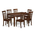 Classic 7 Piece Dining Set - Rectangle Wood Table & 6 Chairs - Kitchen Dinette Set