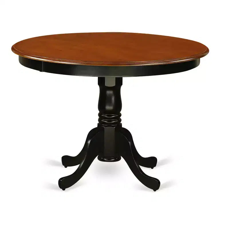 Gothic Kitchen Table Set - Round Dining Table & Chairs - 5 Piece Dinette Set - Black Finish