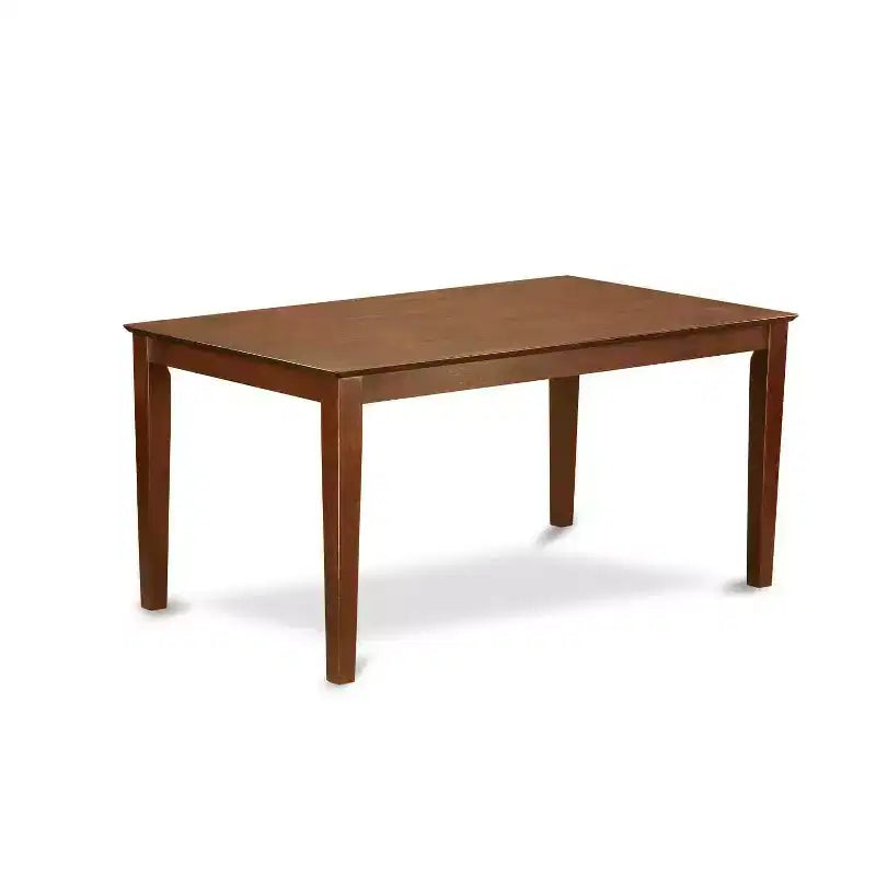 HomeStock Table de salle à manger rectangulaire 5 pièces, plateau en bois massif finition acajou avec 4 chaises Parson