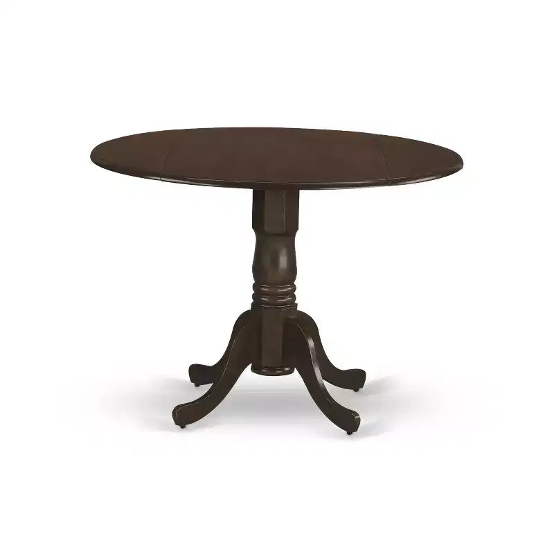 Gothic Dinette Set - Kitchen Table with Drop Leaves & Leather Chairs - 5 Piece