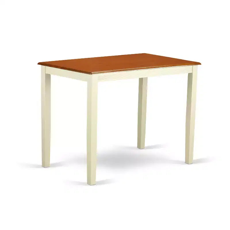 HomeStock 3-Piece Buttermilk and Cherry Finish Solid Wood Top Counter Height Dining Table Set