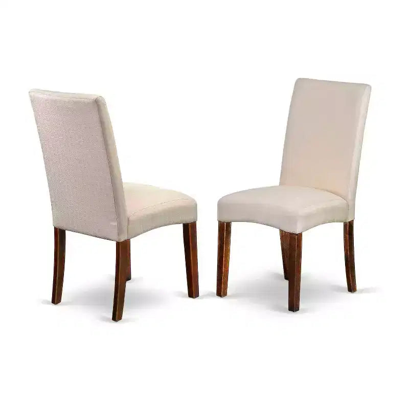 Ensemble de salle à manger bohème 5 pièces, table ronde de 42 po avec abattants et 4 chaises en lin crème.