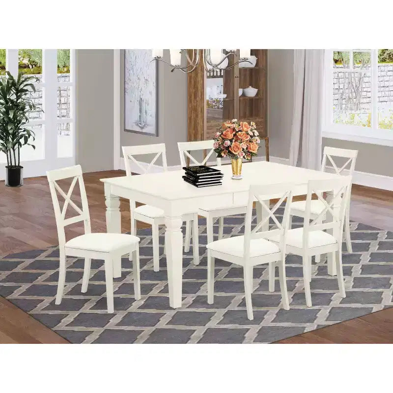 Ensemble de salle à manger Lakeside 7 pièces - Table et 6 chaises en similicuir - Mobilier de jardin et d'extérieur