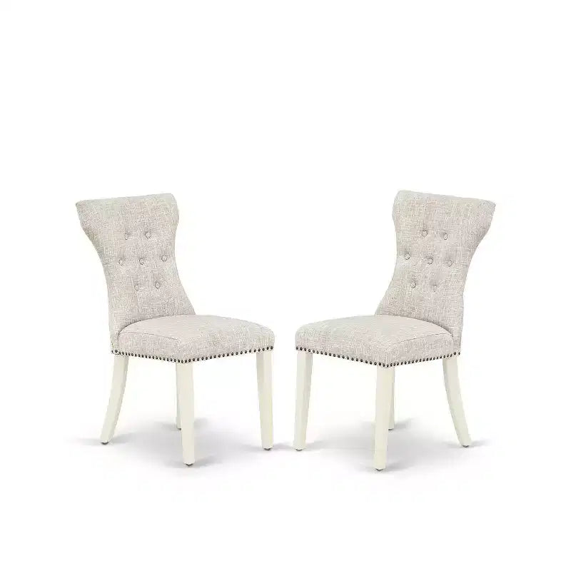 Ensemble de salle à manger moderne 3 pièces - Table et 2 chaises Parsons - Fini blanc lin