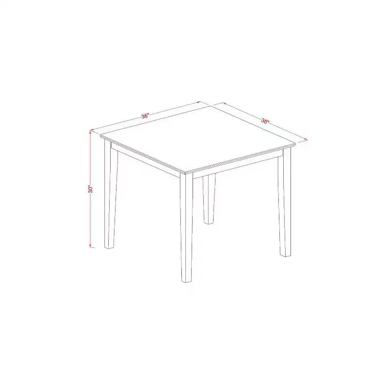 Ensemble de salle à manger moderne 3 pièces - Table et 2 chaises Parsons - Fini blanc lin